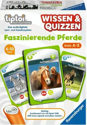 Produktbild von Ravensburger tiptoi 3in1 Wissen & Quizzen Faszinierende Pferde 00754