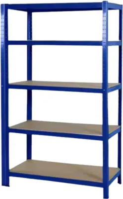 Zdjęcie produktu dla Deski garażowe Zyren - 5-poziomowe regulowane regały metalowe do garażu, magazynu i warsztatu - 200x100x50cm - nośność 875kg
