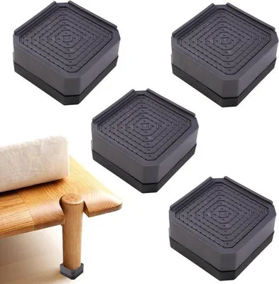 Produktbild von Haftmatte 4 Stück - 4 cm Durchmesser - Anti-Rutsch - 200kg Tragfähigkeit - für Waschmaschinen, Tische, Bänke, Stühle