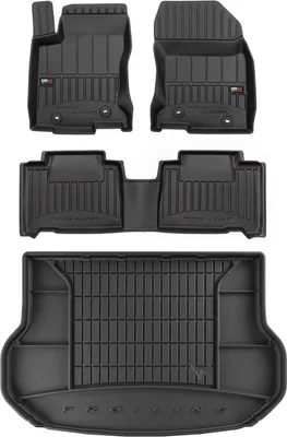 Image de OMAC Tapis & bac de coffre Set pour Lexus NX 2014-2025 Caoutchouc noir 4x
