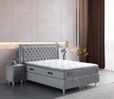 Produktbild von Designer Schlafzimmer Möbel Doppelbett 2x Holz Nachttische 3tlg Set Neu