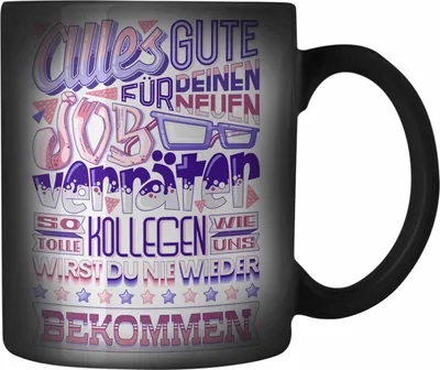 Produktbild von Trendation - Jobwechsel Farbwechsel Zauber-Tasse Geschenk Kollege Kollegin Neuer Job Abschied Spruch Verräter Abschiedsgeschenk (Schwarz)