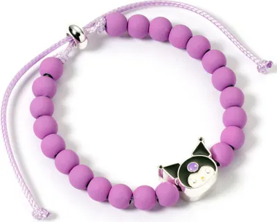 Obrázek produktu pro Hello Kitty náramek fialové korálky s přívěskem Kuromi 21 cm