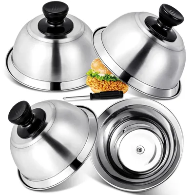 Immagine prodotto di Set di 4 coperchi per hamburger - Coperchi per griglia per hamburger perfetti