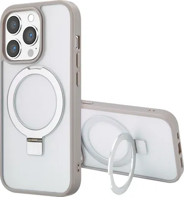 Image de Accezz Ring Stand Backcover avec MagSafe pour l'Apple iPhone 14 Pro - Gris