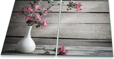 Produktbild von Herdabdeckplatte Abdeckung Glaskeramikfeld Abdeckplatte 2-Teilig 80x52 Rosa Schutz