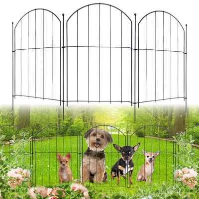 Produktbild von Gartenzaun Beetumrandung Tierzaun - Dekorativ - 40,6 x 32 cm - Schwarz - 20 Stück