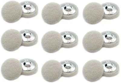 Immagine prodotto di Bottoni in tessuto beige semicircolari da 20 mm