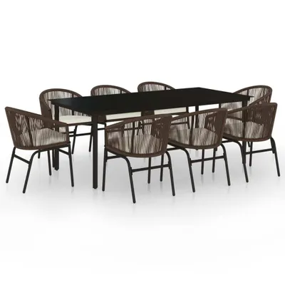 Produktbild von vidaXL 9-tlg. Garten-Essgruppe Braun
