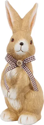 Produktbild von Großer Keramik Hase mit Schleife in Braun, 25 cm