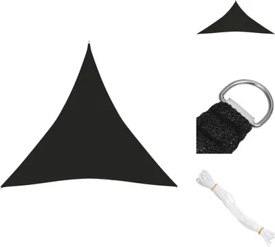 Produktbild von vidaXL Sonnensegel 160 g/m² Schwarz 3,6x3,6x3,6 m HDPE - Sonnenschirme & Sonnenschutze