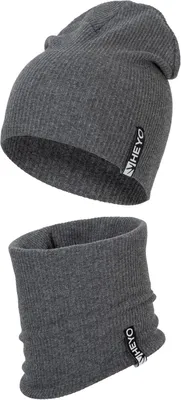 Immagine prodotto di Cappello e sciarpa per bambini - Set in cotone a coste - Cappello di transizione