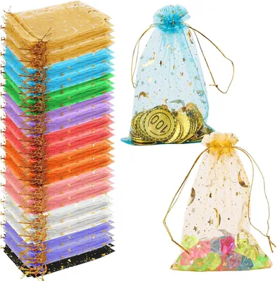 Produktbild von Organzasäckchen 10x15 cm in bunten Farben, 100 Stück