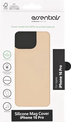 Produktbild von Essentials 3052318, Cover, Apple, appleiphone16pro, 16 cm (6.3"), Beige