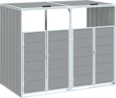 Obrázok produktu pre vidaXL Box na odpadky pre 2 koše sivý 144x81x113 cm oceľ