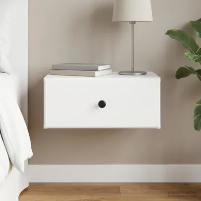 Immagine prodotto di vidaXL Comodino da parete bianco 49 x 34,5 x 20 cm in materiale derivato dal legno