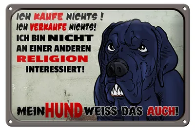 Produktbild von Blechschild Spruch 30x20cm ich kaufe nichts Mein Hund weiß