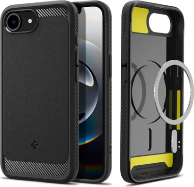 Immagine prodotto di SPIGEN Spigen Custodia Rugged Armor (MagFit) per iPhone 16e Nero opaco