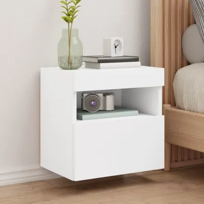 Produktbild von vidaXL TV-Wandschrank mit LED-Leuchten Weiß 40x30x40 cm
