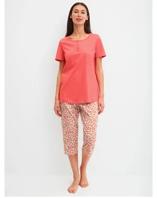 Produktbild von Calida Damen Pyjama 3/4 Flower Nights rose of sharon 48254-164 S (40/42)