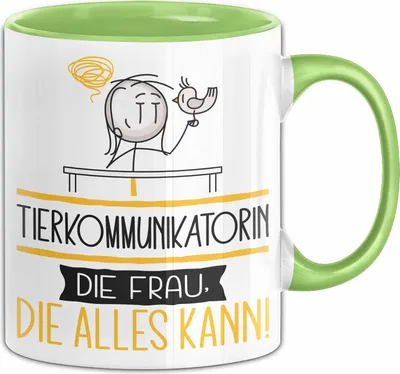 Produktbild von Tierkommunikatorin Geschenk Tasse Becher Die Frau Die Allen Kann Geschenkidee für eine Tierkommunikatorin Lustig (Grün)
