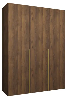 Produktbild von MEBLE KRYSPOL, Kleiderschrank, Schrank 150x202x52, Warmia-Nuss, Griff Gold
