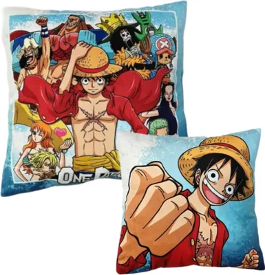 Produktbild von Anime One Piece Monkey D Ruffy Crew Kissen Dekokissen 40x40 cm