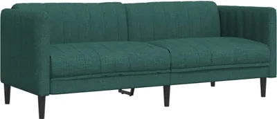 Zdjęcie produktu dla Sofa 3-osobowa, ciemnozielona, tapicerowana tkaniną