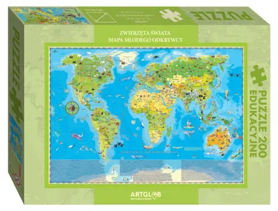 Zdjęcie produktu dla Puzzle 200 - Zwierzęta Świata Młodego Odkrywcy