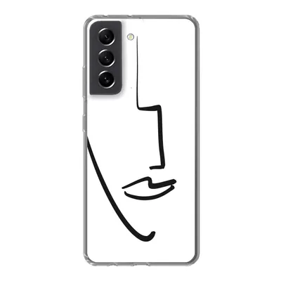 Produktbild von MuchoWow® Handyhülle Schutzhülle Hülle für Samsung Galaxy S21 FE Gesicht - Frau - Minimalismus Silikon Softcase Handy Hülle - Mobiltelefonhülle