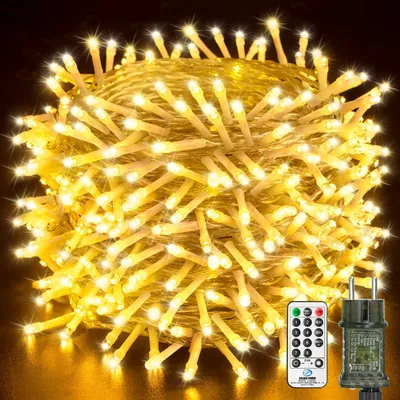Lichtsnoer 50 m, 500 LEDs warmweiß mit Fernbedienung