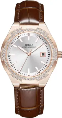 Produktbild von Elegante Damen Armbanduhr Analog Wasserdicht mit Lederarmband Leuchtzeiger Datum Roségold Quarzuhr für Frauen Klassisch