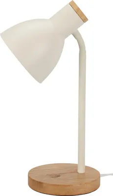 Zdjęcie produktu dla Lampka na biurko w skandynawskim stylu, drewniana podstawa, 14 x 36 cm