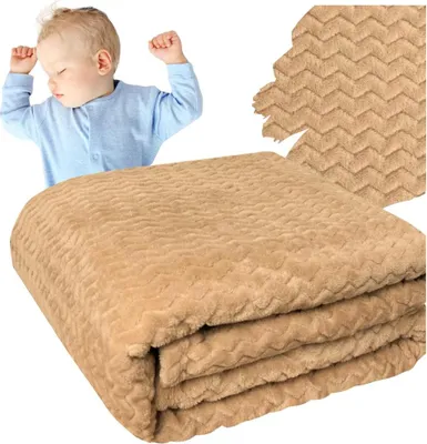 Produktbild von Kuscheldecke Tagesdecke Bett Geschenk 200x220 beige für Freundin Frau Namenstag