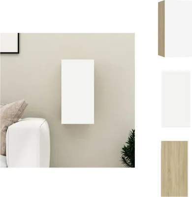 Immagine prodotto di vidaXL mobile TV bianco rovere Sonoma 30,5x30x60 cm materiale a base di legno - Mobili TV