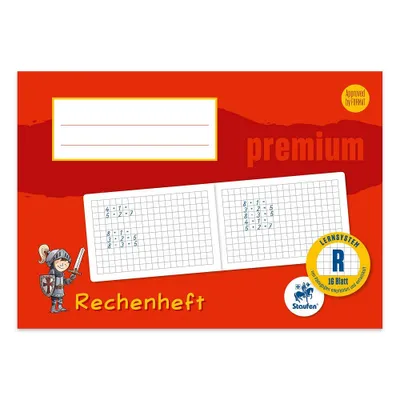 Produktbild von Staufen® Zahlenlernheft Premium Lineatur R kariert DIN A5 quer ohne Rand, 16 Blatt
