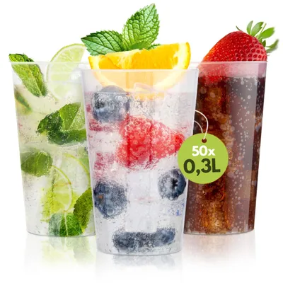 Immagine prodotto di Solidchoice - Set di 50 bicchieri di plastica riutilizzabili da 300 ml