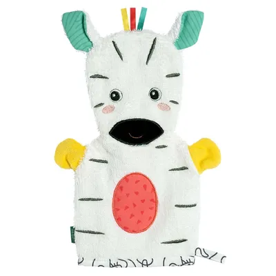 Produktbild von Waschhandschuh Zebra – Waschlappen mit Tiermotiv