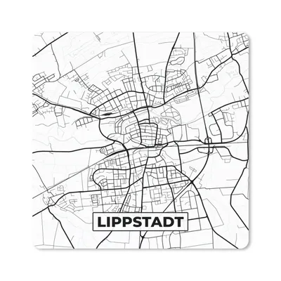 Produktbild von MuchoWow® Mauspad Mousepad Karte - Lippstadt - Karte - Stadtplan 20x20 cm - Mousepads - Maus Mat - Pad - Mausunterlage - Desk Mat - Bureauartikeln