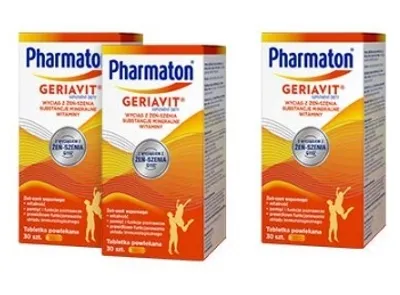Immagine prodotto di Integratore vitaminico Pharmaton Geriavit, 90 compresse per energia e vitalità.