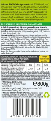 Produktbild von RINTI Kennerfleisch Wild 12x800g Hundefutter