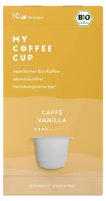 Produktbild von My Coffee Cup Caffè Vanilla, Kaffeekapsel, Kaffee, Leichte Röstung, Nespresso, 4/10, Sand
