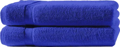 Produktbild von 2 Handtücher royal blau 50x100 cm Set Baumwolle Handtuch Frottee flauschig weich