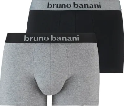 Produktbild von Bruno Banani Herren Unterhose Short Flowing 2er Pack Schwarz Graumelange