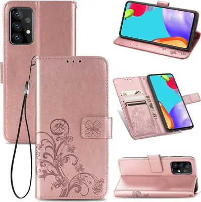 Produktbild von König Design Hülle kompatibel mit Samsung Galaxy A72 5G Kunstleder Handyhülle - Handy Case Rosa