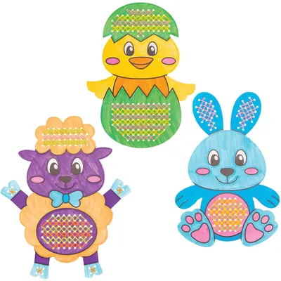 Produktbild von Kreuzstich Bastelset Ostern 5 Stk. für Kinder, Baker Ross, Frühling Deko
