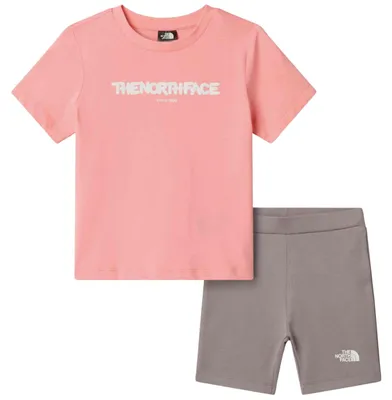 Immagine prodotto di Set sportivo The North Face Completo The North Face Bubble Logo rosa e grigio scuro per bambini e ragazzi