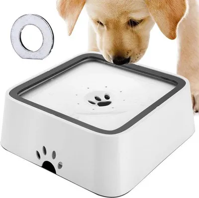 Immagine prodotto di Ciotola per acqua da 2 litri per cani, antigoccia, con filtro al carbone, antiscivolo