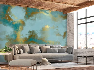 Produktbild von Vlies Fototapete Abstrakt 350x256 cm Tapeten Wandtapete XXL optische Täuschung 3D Effekt blau gold f-A-0910-a-a