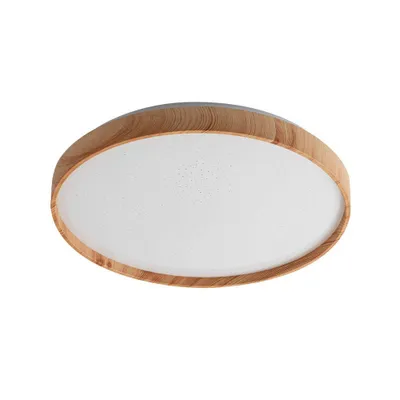 Image de Plafond plafond scandinave effet étoilé pour salon chambre lumière bois rond Ø38.5cm LED 24W LEANA2 Rabalux
